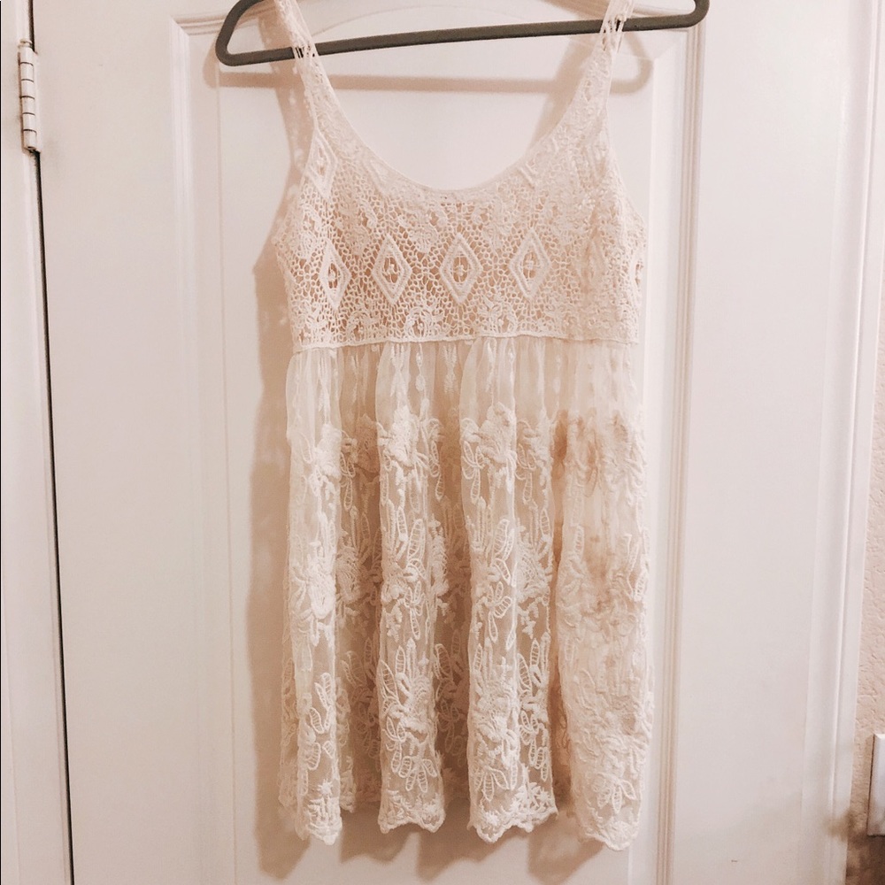 Cream Lace Top